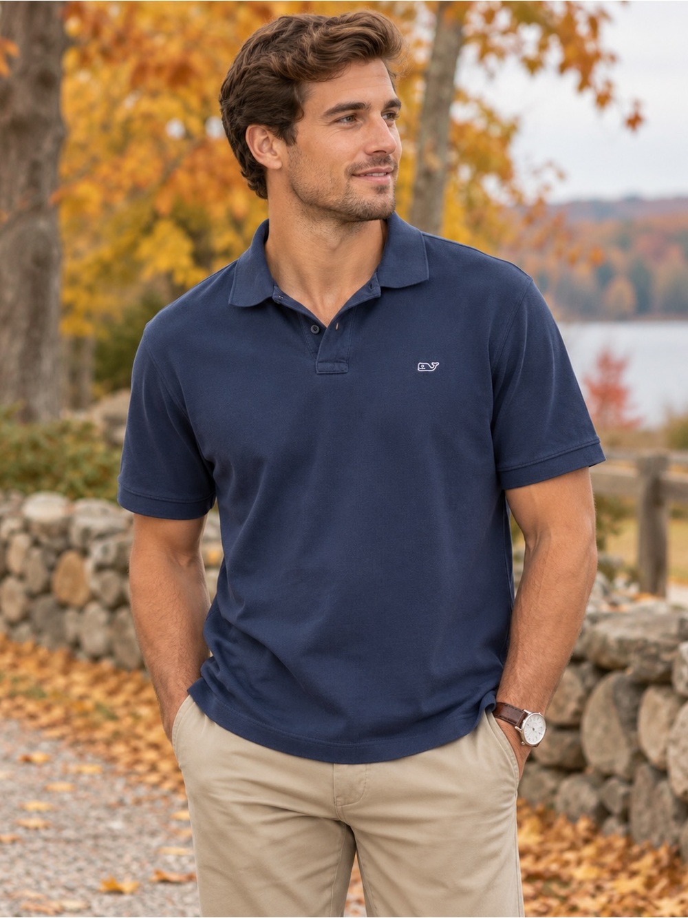 Vineyard Vines Men’s Navy Classic Fit Polo Shirt Size Large 100% Cotton